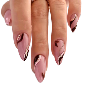 Venta al por Mayor <span class=keywords><strong>de</strong></span> 24 Uds./Set <span class=keywords><strong>de</strong></span> Uñas Postizas Clásicas Francesas Cortas en Forma <span class=keywords><strong>de</strong></span> Almendra, Color Rosa Nude, <span class=keywords><strong>de</strong></span> ABS, con Pegamento, para Dedos, 2296 - Product Image 1