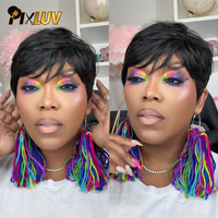 Perruque Courte Sans Colle en Cheveux Humains HD, Couleur Naturelle, Cheveux Brésiliens Vierges Non Traités, Vente en Gros