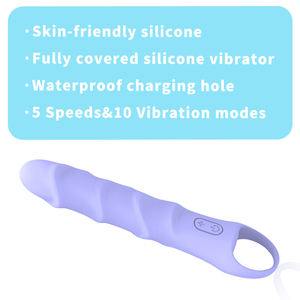 Giocattolo del sesso del vibratore del punto G ricoperto di Silicone <span class=keywords><strong>pieno</strong></span> per lo stimolatore del clitoride delle donne 10 vibratore ricaricabile del Dildo di vibrazione - Product Image 3