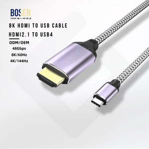 สายเคเบิล 8K HDMI 2.1 ถึง USB 4.0 48Gbps สายชาร์จจอแสดงผลสำหรับจอภาพแล็ปท็อป - Product Image 1