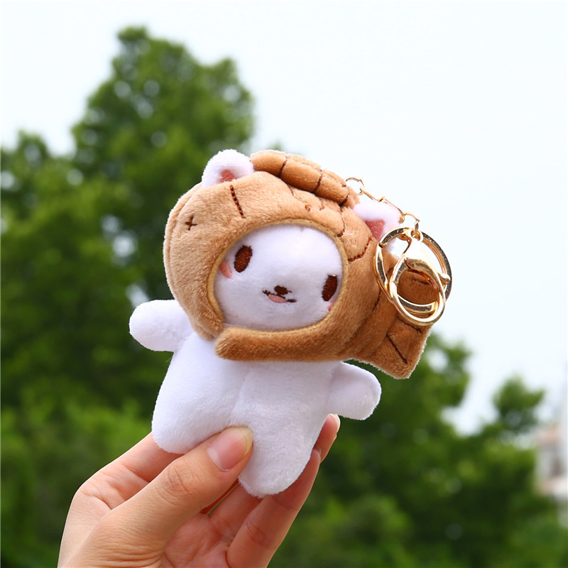 小物 ANIMAL HEAD KEYCHARM Cute Snapper Head Keychain Cat Plush Animal Keychain Toy