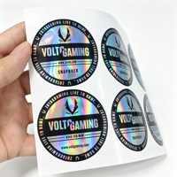 Autocollant en vinyle adhésif brillant imperméable personnalisé, étiquette holographique avec style personnalisé, forme personnalisée, motifs de logo