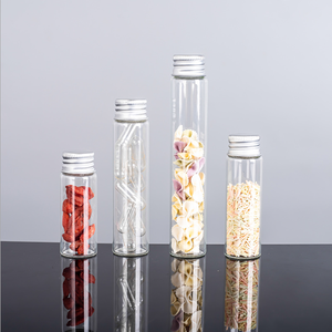 투명 붕규산 유리 테스트 튜브 병 6ml 8ml 12ml 20ml 캔디 식품 유리 항아리 커버 - Product Image 1