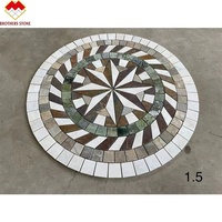 Mosaïques de marbre personnalisées en jet d'eau, incrustations de marbre pour sols, tapis en marbre, mosaïques de marbre en jet d'eau