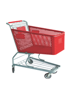Chariot de courses en plastique, chariot de supermarché, à main, pour les courses à 4 roues, de haute qualité, portatif, 200l