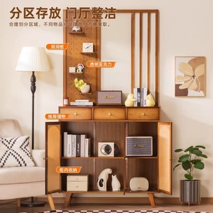 Retro-style solid wood wine cabinet, living room/dining room <b>sideboard</b> <b>storage</b> cabinet, Nordic style wall-mounted <b>storage</b> tea - Product Image 3