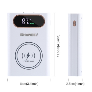 HAWEEL DIY Power Bank con 4 Batterie 21700, Ricarica Rapida 22.5W, Ricarica Wireless 15W, Custodia con Display, Batterie Non Incluse - Product Image 2