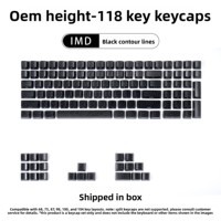 Teclas Zornher con Líneas de Contorno Blancas, Tecnología IMD, Impresión Lateral, Retroiluminadas, Universales para Teclado Mecánico, Cubierta de PBT Resistente para Juegos