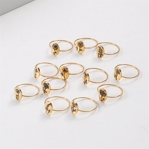 Personalized <b>Thin</b> Wire Month Flower <b>Ring</b> Stainless Steel Gold Plated Women Finger <b>Rings</b> Custom Jewelry - Product Image 1