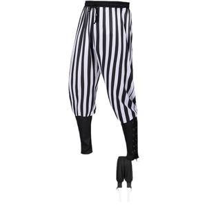 Nouveauté 2025 Pantalon de pirate pour <span class=keywords><strong>homme</strong></span>, style médiéval rétro, à rayures, taille élastique, en polyester, avec guêtres, pour déguisement, vente en gros pour le commerce extérieur, tendance - Product Image 5