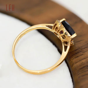 Anillos Finos Personalizados de Oro Real Au750 18K, Alianzas de Boda de Oro Real de 10K, 14K y 18K, Joyería de Siberita Natural, Joyería de Oro Real - Product Image 3