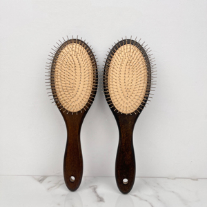 Brosse à cheveux en acier, peigne à cheveux en bois, brosse de massage pour la tête, brosse à cheveux personnalisée, brosses démêlantes à picots en métal inoxydable - Product Image 2