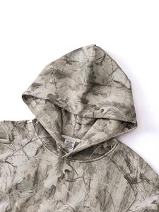 เสื้อฮู้ดดี้สปอร์ตแวร์ลายพรางแบบกำหนดเอง พิมพ์ลายดิจิทัล สำหรับผู้ชาย พิมพ์ลายสกรีน โลโก้แบบนูน เนื้อผ้าหนา สไตล์สตรีทแวร์ - Product Image 2