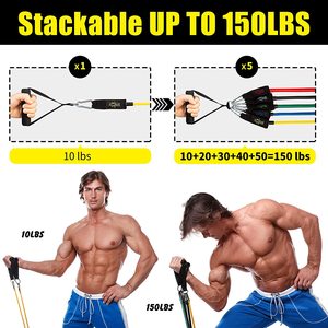 Gran oferta, conjunto de <span class=keywords><strong>banda</strong></span> de resistencia de goma para entrenamiento en casa de 11 piezas, tubo de látex elástico para ejercicio en casa - Product Image 5