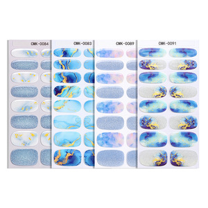 New Màu Nước 3D Gel Nail Sticker miễn phí Baking ánh sáng bắt sáng bầu trời đầy sao thiết kế pháp không UV Gel Nail Strips cho ngón tay - Product Image 5