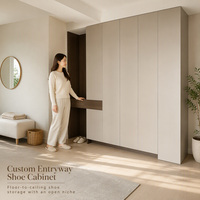 Meuble à chaussures moderne en mélamine sur mesure pour entrée, couloir, rangement de chaussures pour appartement