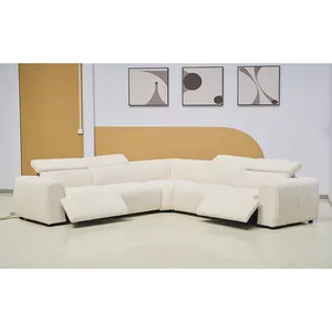 Large corner sofa Teddy velvet L shape electric reclining sofas