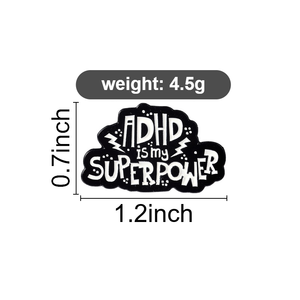 Broches en émail « L'ADHD est ma superpuissance », broche de neurodiversité positive, badge de santé mentale, bijoux en gros - Product Image 6
