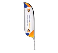 Bandera de Plumas Personalizada para Exteriores con Soporte, Resistente al Viento, Bandera Publicitaria Voladora para Playa con Base Cruzada