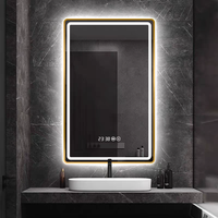 Miroir intelligent avec lumière CCT 3000K-6000K, variateur d'intensité, capteur tactile, miroir mural pour salle de bain