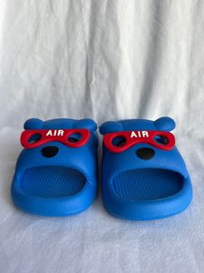 Blue PVC Slippers 25MM Sole Anti Slippery Closed Toe Home Wear All Seasons EVA Outsole Solid Pattern Bow Decoration - Product Image 5