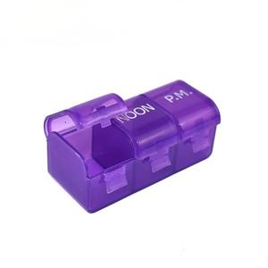 Phong Cách Mới Hình Vuông 3-Ngăn Tổ Chức Du Lịch Đầy Màu Sắc Hộp Thuốc Với Kho Lưu Trữ Trường Hợp Màu Tím - Product Image 6