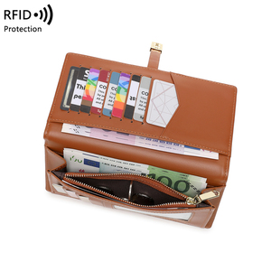 <span class=keywords><strong>Portafoglio</strong></span> <span class=keywords><strong>Donna</strong></span> Ultra-sottile a Doppia Piega, Porta Carte Semplice e Portatile, Elegante <span class=keywords><strong>Portafoglio</strong></span> Lungo Monocolore con Molteplici Scomparti - Product Image 5