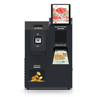 Kiosque de paiement automatique nouvelle génération BLUELIGHT DISPLAY avec écran tactile, système de traitement des billets et des pièces, SDK de facturation en intérieur