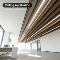 Panneaux de plafond WPC, panneaux de plafond décoratifs à grain de bois pour la décoration intérieure moderne