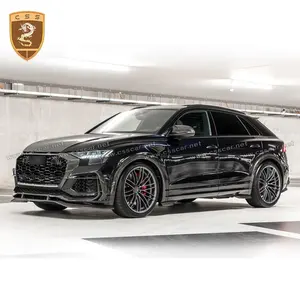 Tuning to AT Style Front Lip Fog Lamp Shade Wide Fender Extensions Rear Diffuser Dry Carbon Fiber Body Kit For Audi Rsq8 Bodykit