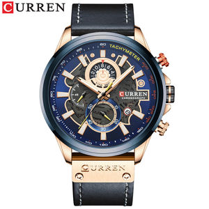 Montre pour homme CURREN 8380, étanche, multifonctionnelle, sportive, à quartz, avec calendrier, bracelet en cuir, 2025 - Product Image 6