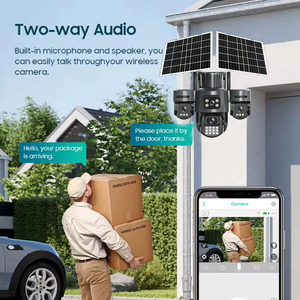 Eseecloud 6MP 3画面ソーラーパネル式ワイヤレス防犯カメラ 3レンズ 4G屋外セキュリティソーラー<span class=keywords><strong>CCTV</strong></span>カメラ - Product Image 3