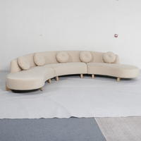 Juego de Sofás Curvos Modernos, Muebles de Tela, Sofá Modular Seccional Semicircular para Sala de Estar