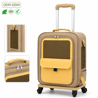 Sac de transport pour animaux de compagnie haut de gamme, imperméable, à roulettes, en tissu Oxford, avec logo personnalisé, pour chiens et chats, respirant, sac à dos de transport pour animaux