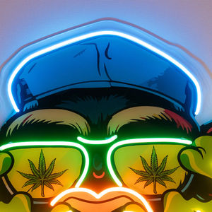 Enseigne néon LED personnalisée avec design singe flamboyant, impression UV sur acrylique, décoration pop art pour la maison et le bureau - Product Image 3