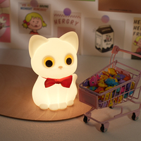 Kitty Silicone bébé pépinière enfants chambre Silicone veilleuse enfants Silicone veilleuse Rechargeable mignon chat sommeil lampe