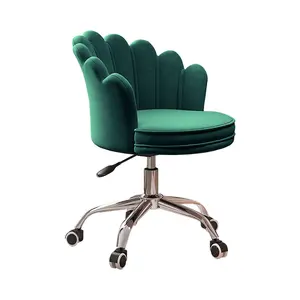 סט כיסא משרדי להרמת מושב קטיפה עם גלילים כיסא בר מבד מסתובב עם גלגלים