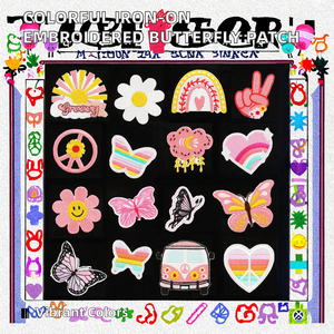 Fast Delivery Wholesale Embroidered Twill <b>Fabric</b> Butterfly <b>Iron</b>-<b>On</b> Patches for Clothing and Hats - Product Image 2