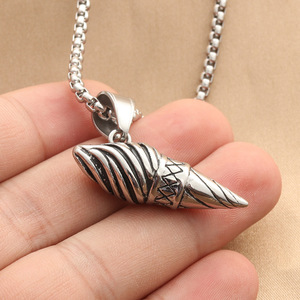yunnique Stainless Steel Ice Cream Pendant Necklace Geometric Food Theme Men's Fashion Jewelry Gift Summer 2021 - Product Image 4