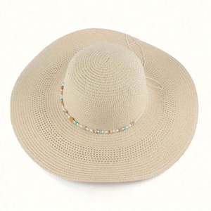 Nouveau chapeau de soleil en papier à large bord pour femme, idéal pour la pêche en plein air, les vacances, les voyages et la plage - Product Image 4