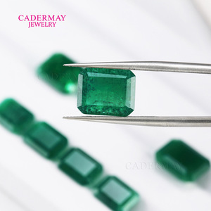 CADERMAY Emerald Gemstone Grandmother Cut Loose Stone Emerald Green No. 7 Jewelry Center Stone - Product Image 1