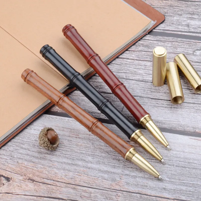 Hot Sale High Quality Personalized Luxury Classical Wood And Brass Roller Pen Or Ink Pen