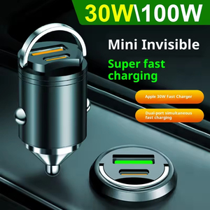 Mini Cargador de Coche Invisible PD30W, Carga Súper Rápida, Accesorios para Coche, Cargador de Teléfono Móvil para Coche - Product Image 3