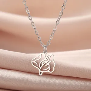 Collier pendentif Myshape fleurs du mois de naissance pour femmes et filles, en acier inoxydable, coquelicot, <span class=keywords><strong>aster</strong></span>, lotus, narcisse, bijoux, cadeau d'anniversaire - Product Image 3