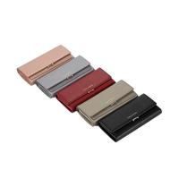 Dompet genggam kulit terbaru versi Korea dompet kartu wanita grosir dompet kartu panjang lipat tiga