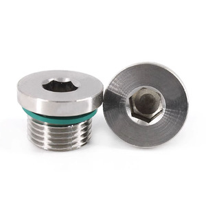 Tapón de tubería hexagonal interno de acero inoxidable con junta de goma BSP G3/8'' G1/2'' y tornillo amortiguador de goma - Product Image 2