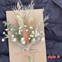 Penjualan Panas Buket Pampas Palm Kustom, Bunga Pampas Kering Mini Kecil untuk Dekorasi Hari Valentine