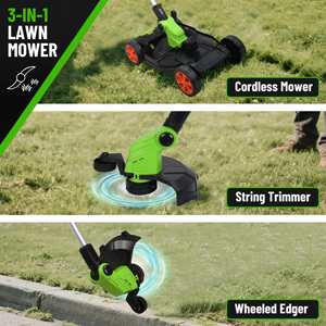 Vertak 3-in-1 pin Powered Máy cắt cỏ cỏ dại wacker Eaters và <span class=keywords><strong>edger</strong></span> năng suất cao tay đẩy vườn không dây máy cắt cỏ - Product Image 5