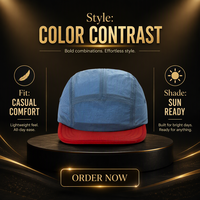 Casquette de baseball en nylon respirante, imperméable et à séchage rapide, protection solaire, visière plate, cinq panneaux, légère, pour le sport en extérieur