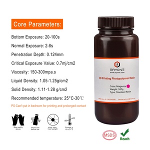 Eryone ROHS และ SDS ได้รับการรับรอง3D การพิมพ์ UV Resin กลิ่นต่ำสุด <span class=keywords><strong>OMG</strong></span> 3D เครื่องพิมพ์ LCD UV 405nm เรซิ่น500กรัมสีม่วงแดง - Product Image 4